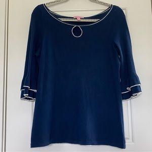 Lilly Pulitzer Navy 3/4 Length Sleeve Sweater-M